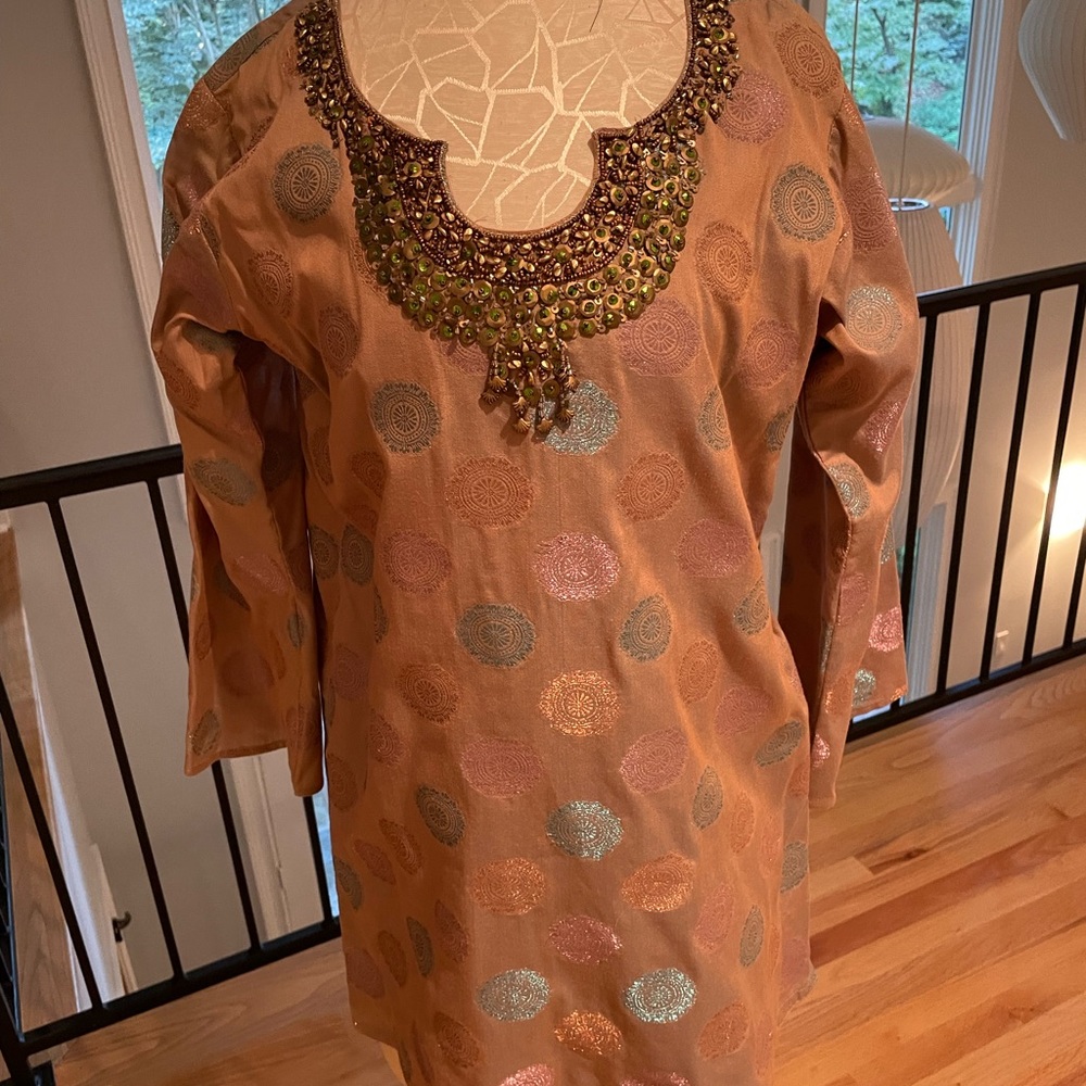 Jeweled Indo-Western Tunic in a Beautiful Fabric